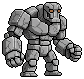 Stone golem pixel art sprite generated by SpriteLab