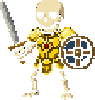 Merge result: the skeleton warrior wearing the gold armour