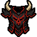Pixel art demonic armor sprite generated by SpriteLab