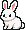 sitting bunny pixel art micro sprite, 25x30 pixels, made with SpriteLab Micro mode
