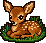 spotted fawn pixel art micro sprite, 46x43 pixels, made with SpriteLab Micro mode