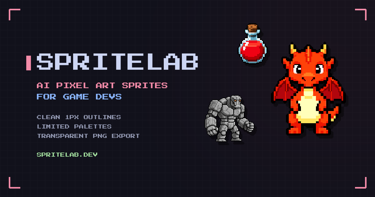 SpriteLab — AI Pixel Art Sprite Generator for Indie Game Devs