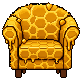Armchair reskinned with a golden honeycomb finish