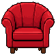 Original red armchair pixel art sprite